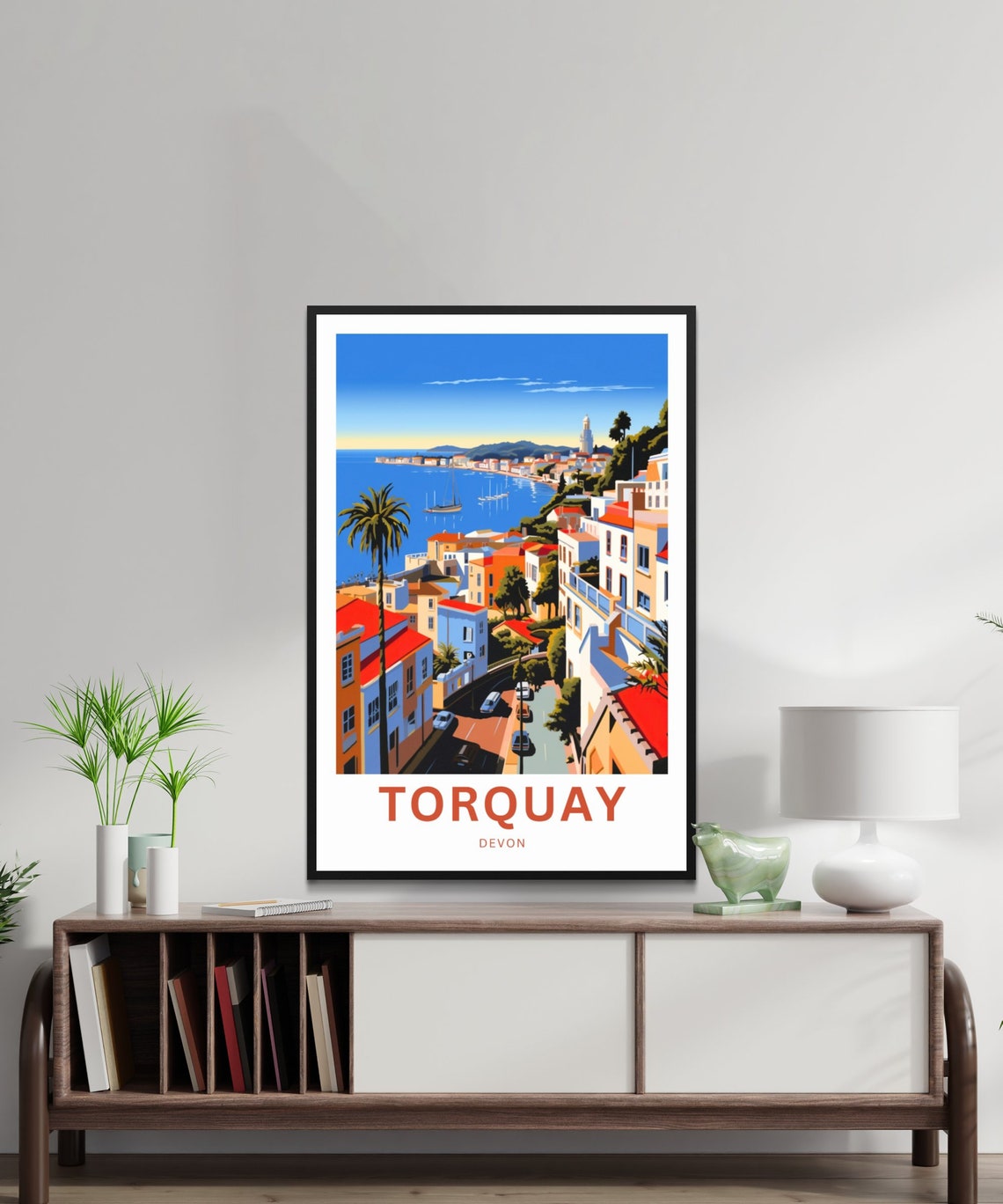 Torquay Devon Harbour Bay Hillside Town English Coast Travel Poster - Image 2