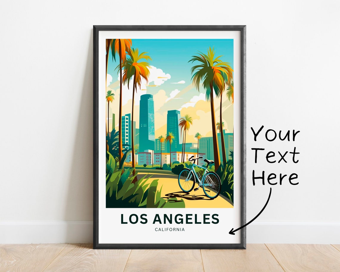Personalized Los Angeles California Palm Street Bicycle Poster