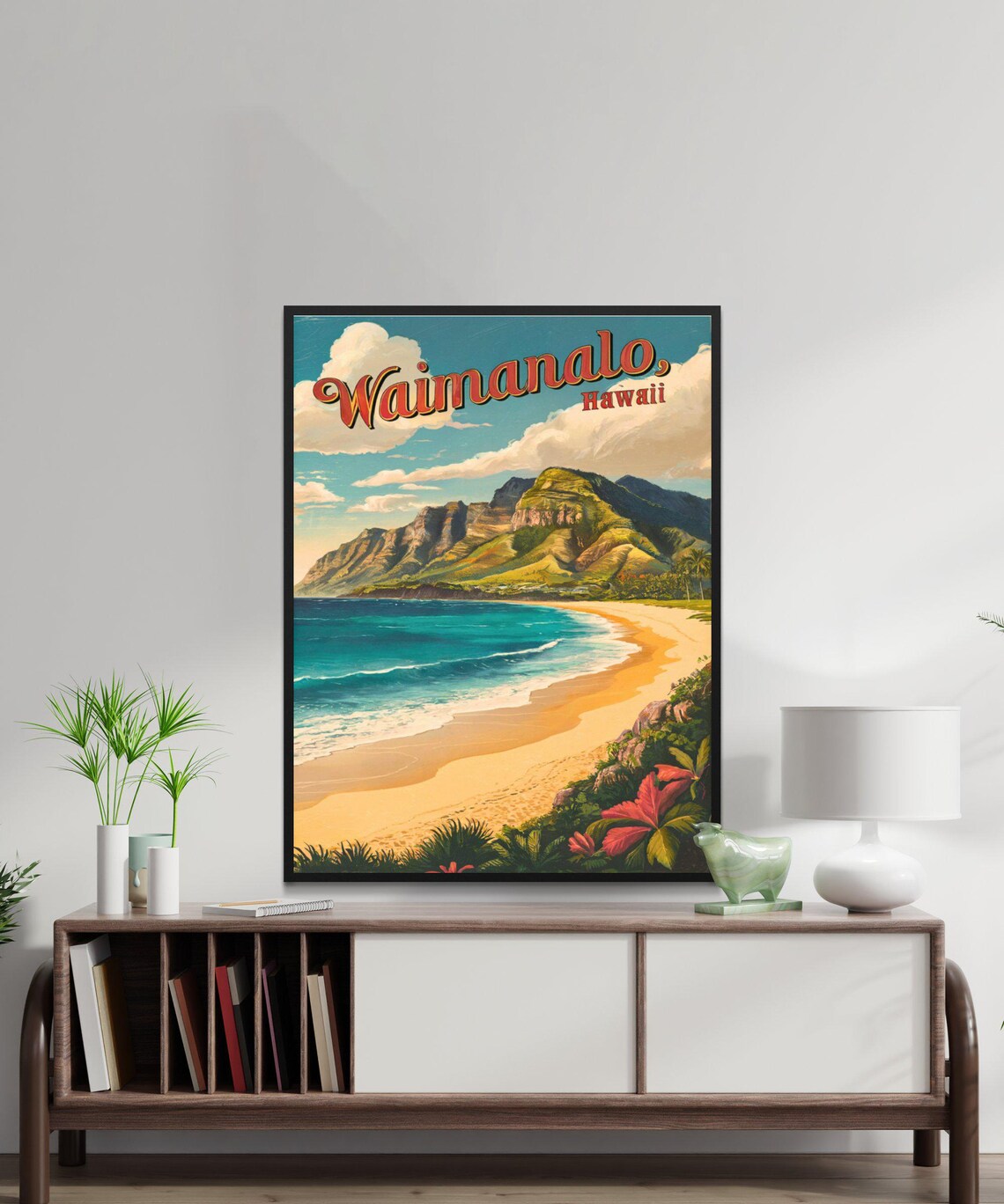 Waimanalo Vintage Travel Poster, Hawaii Art Print - Image 2