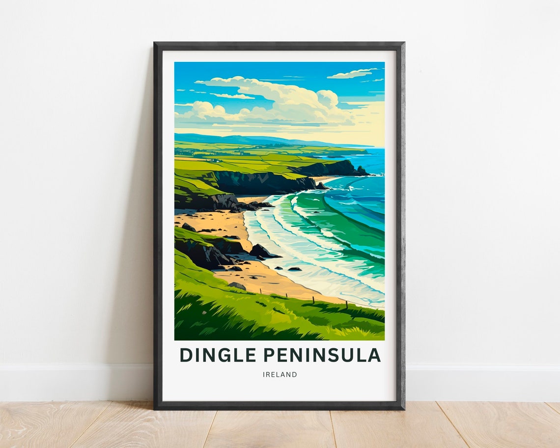 Dingle Peninsula Ireland Dune Fence Beach Turquoise Waves Poster