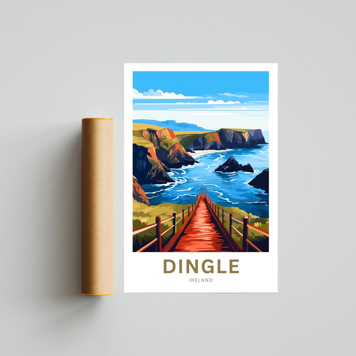 Personalized Dingle Ireland Coastal Cliffs Custom Text Poster - Image 4