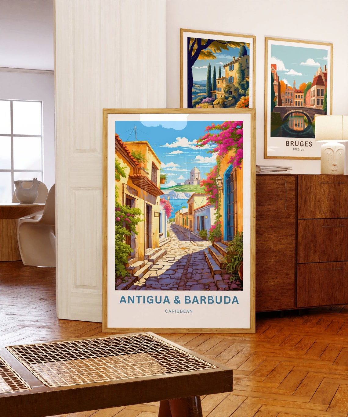 Antigua And Barbuda Travel Print Antigua And Barbuda Poster Caribbean Wall Art Gift Antigua And Barbuda Decor Present Personalized Text - Image 5