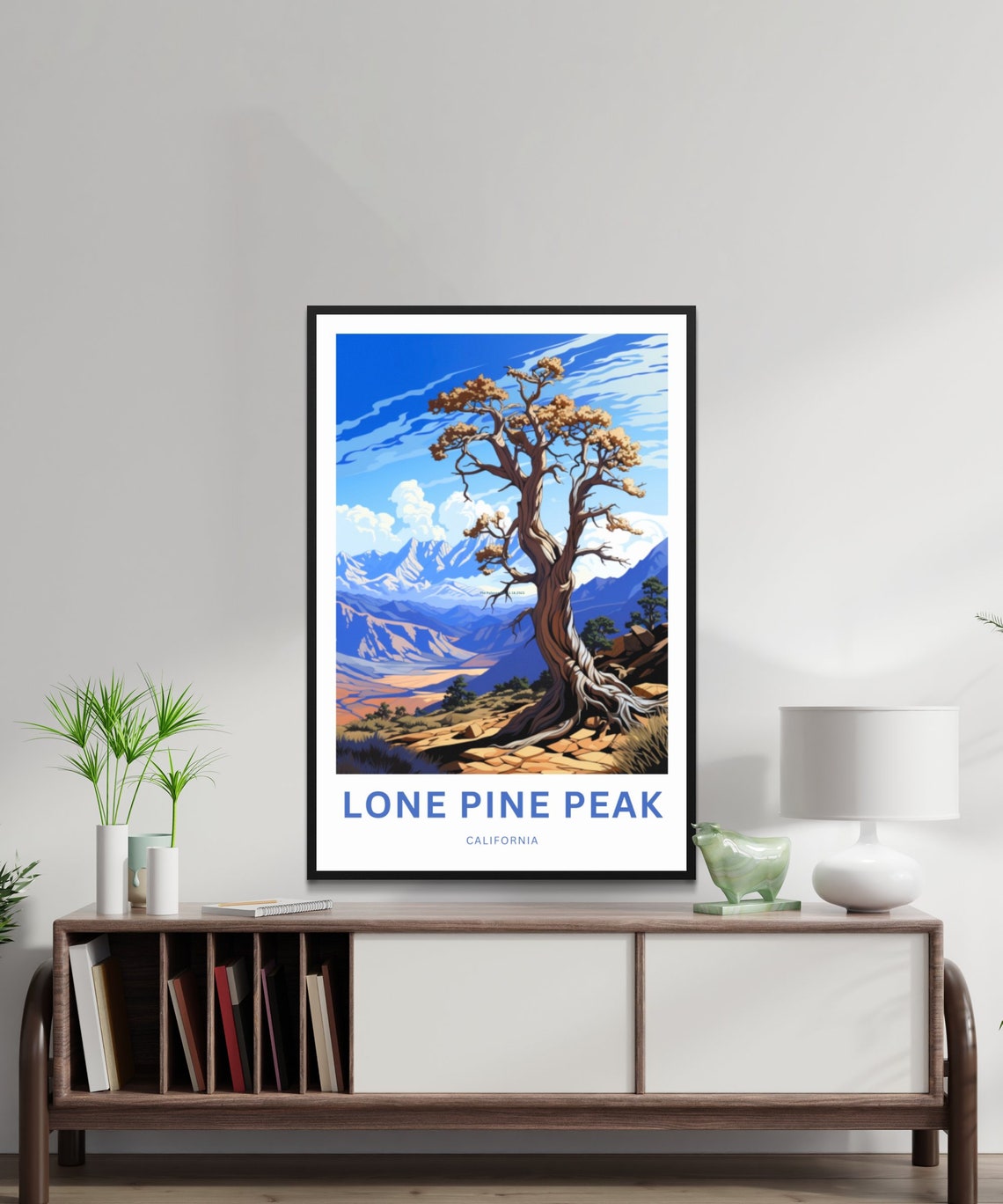 Personalized Lone Pine Peak Trail Travel Print Lone Pine Peak Trail Poster California Wall Art Framed Present Gift California Present - Image 2