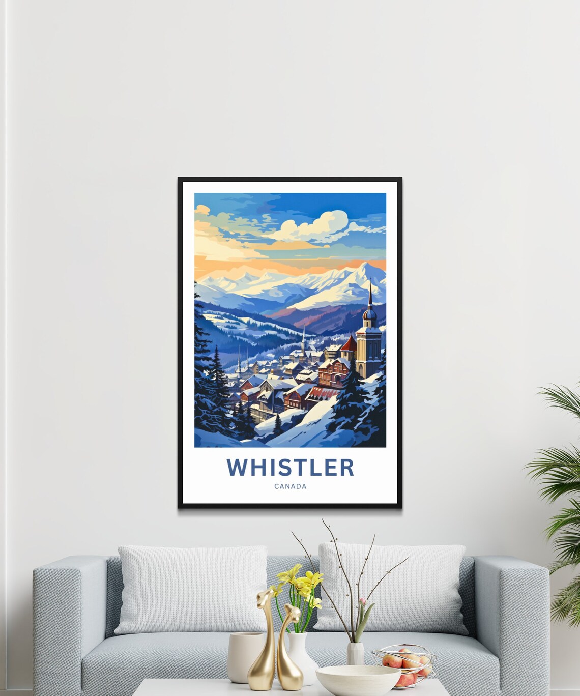 Whistler Canada Snowy Mountain Village Alpine Winter Resort Poster - Image 3