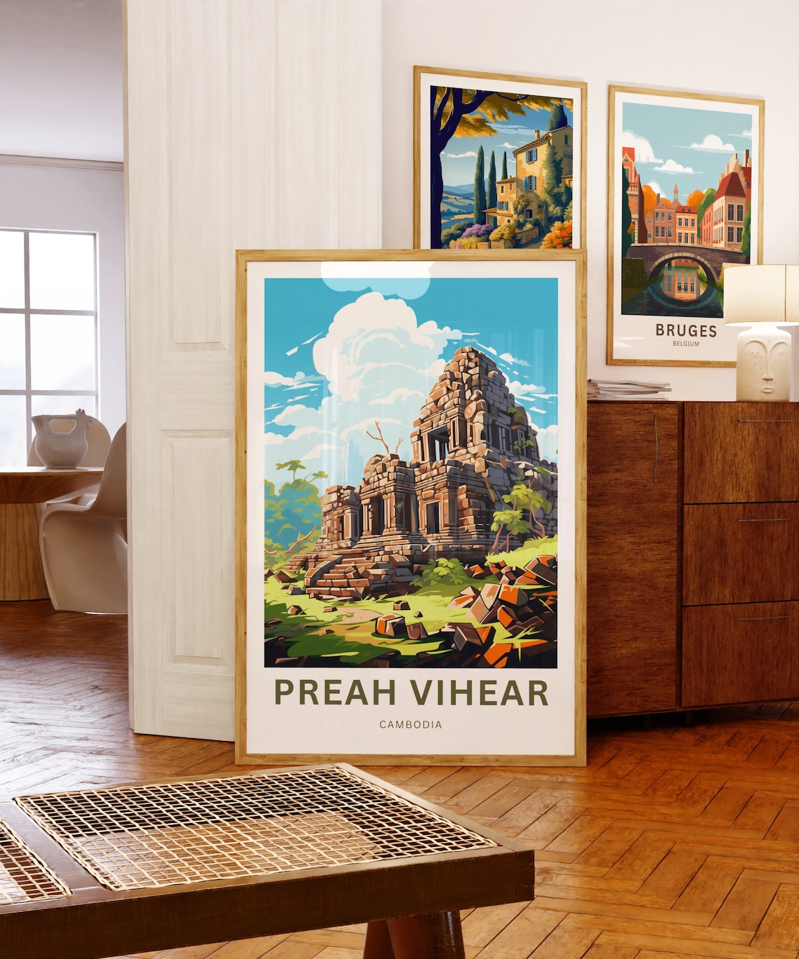 Preah Vihear Cambodia Ruined Temple Golden Ruins Travel Poster - Image 5