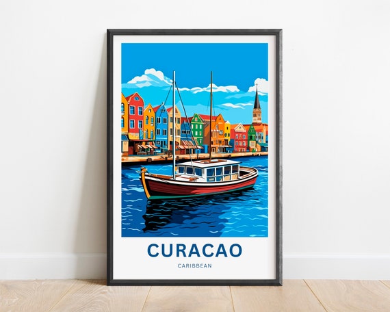 Curaao Travel Print Curacao Poster Caribbean Wall Art Framed Present Gift