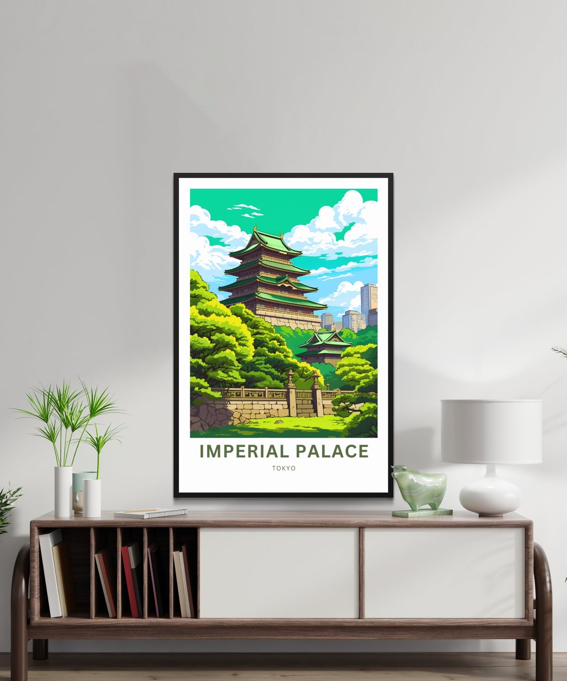 Personalized Imperial Palace Tokyo Japan Pagoda Style Travel Poster - Image 2