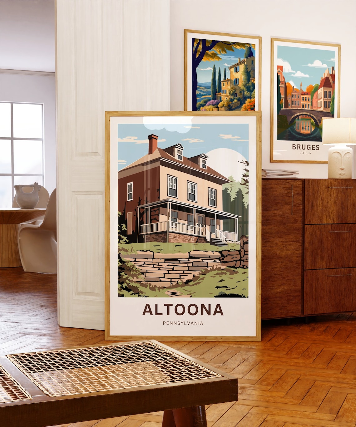 Altoona Pennsylvania Charming Historic House Vintage Travel Poster - Image 5