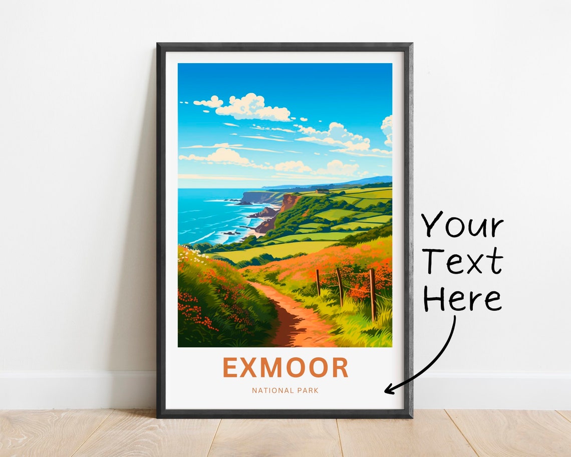 Personalized Exmoor National Park Coastal Path Custom Name Poster