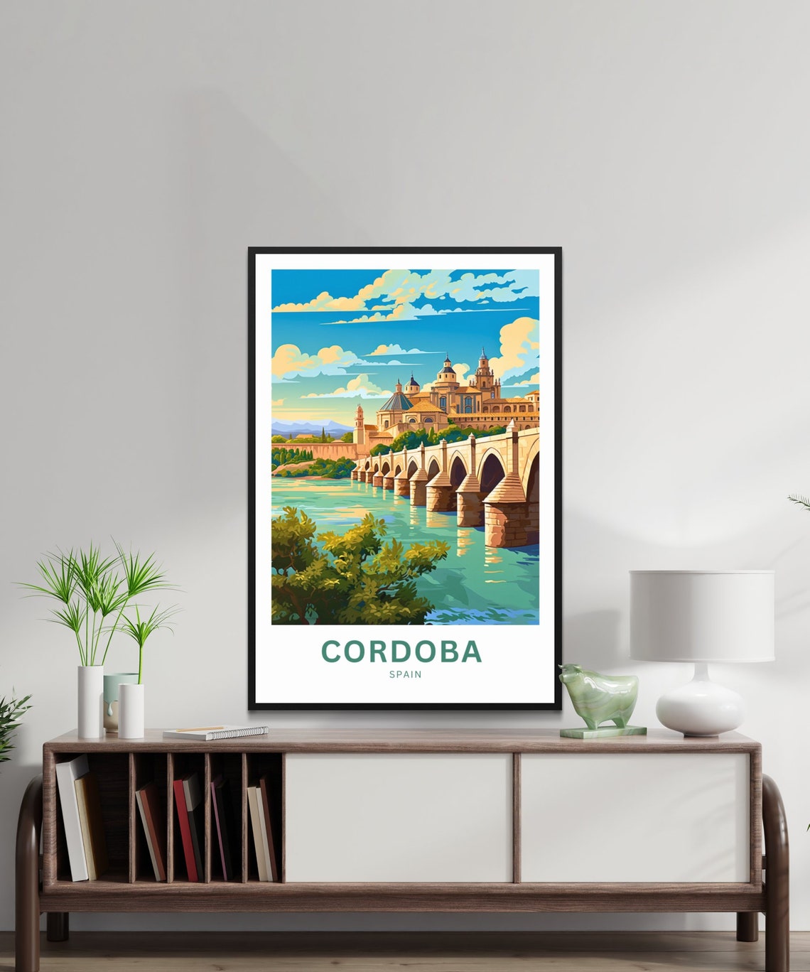 Cordoba Spain Roman Bridge Cathedral River View Travel Poster - Image 2