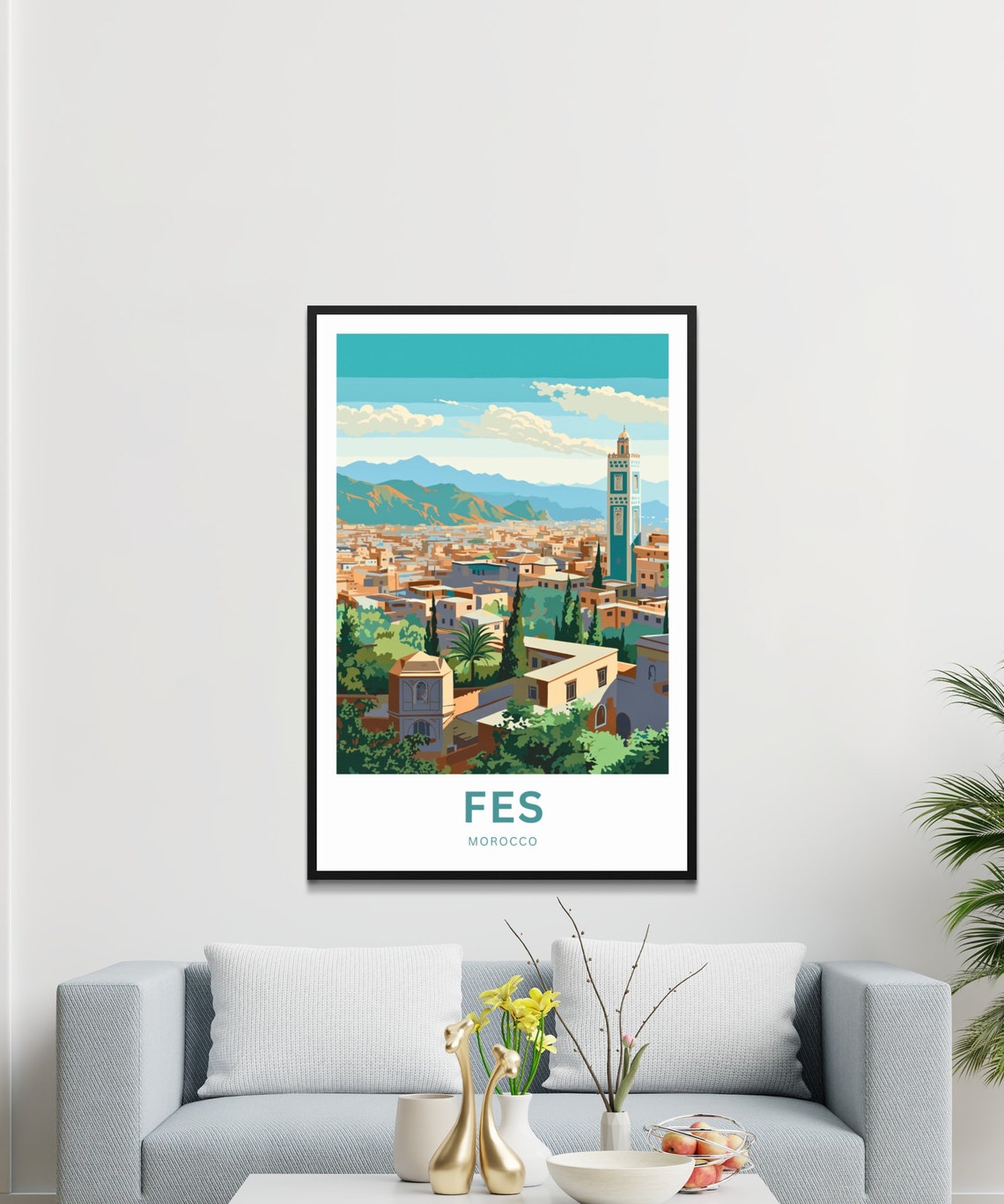 Fes Travel Print Fes Poster Morocco Wall Art Framed Present Gift Morocco Present - Image 3