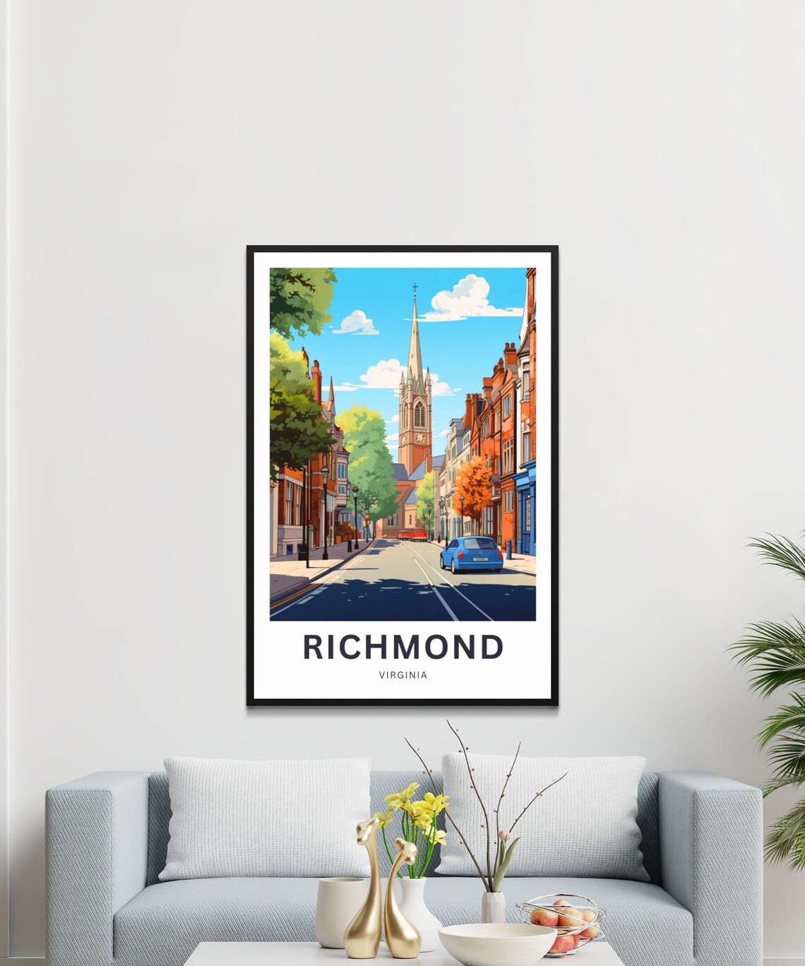 Personalized Richmond Virginia Church Street Custom Text Travel Poster - Image 3