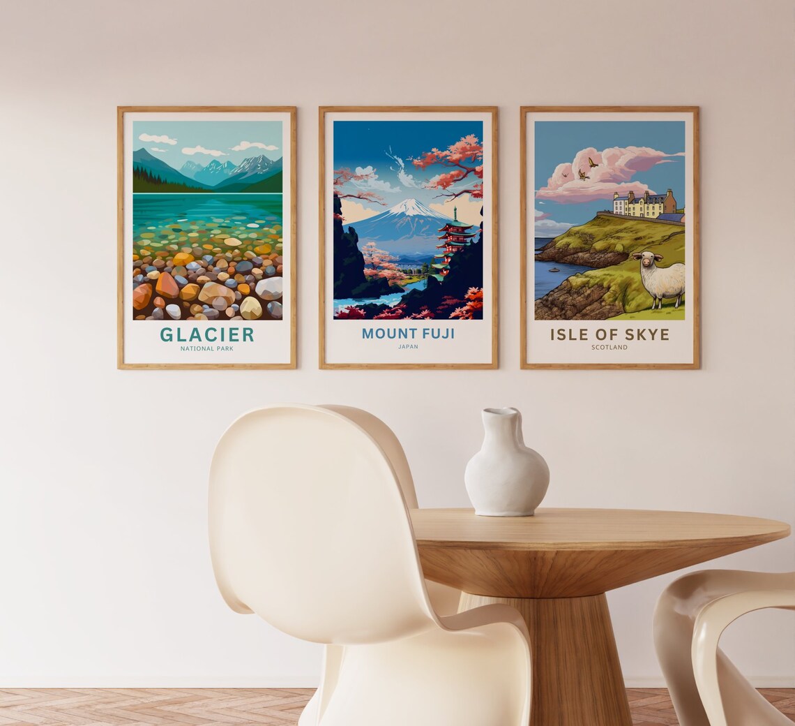 Mount Fuji Japan Cherry Blossom Pagoda Snow Peak Travel Poster - Image 3