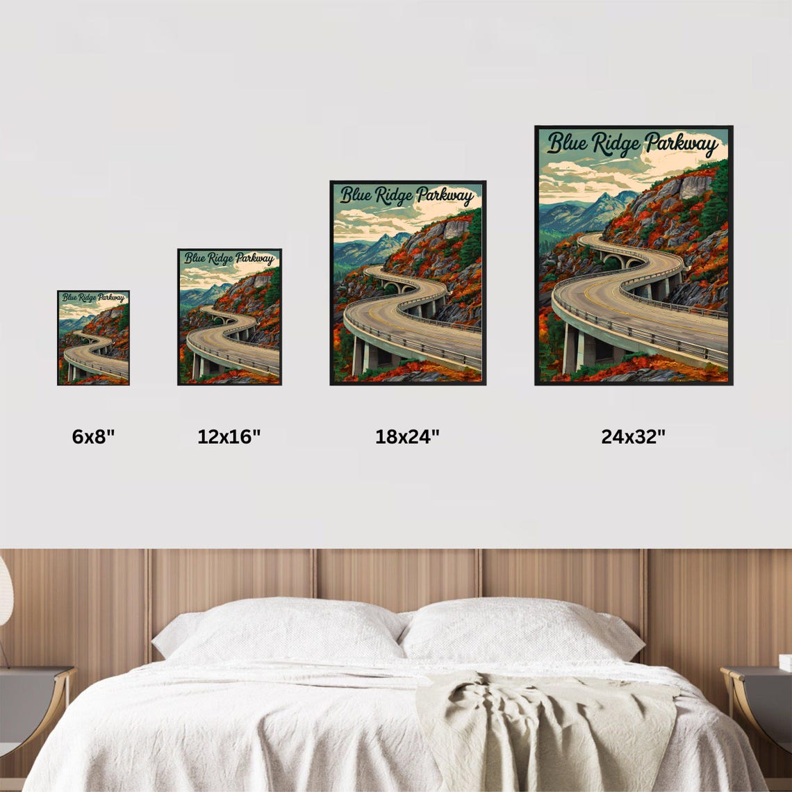 Blue Ridge Parkway Autumn Winding Mountain Highway Travel Poster - Image 2