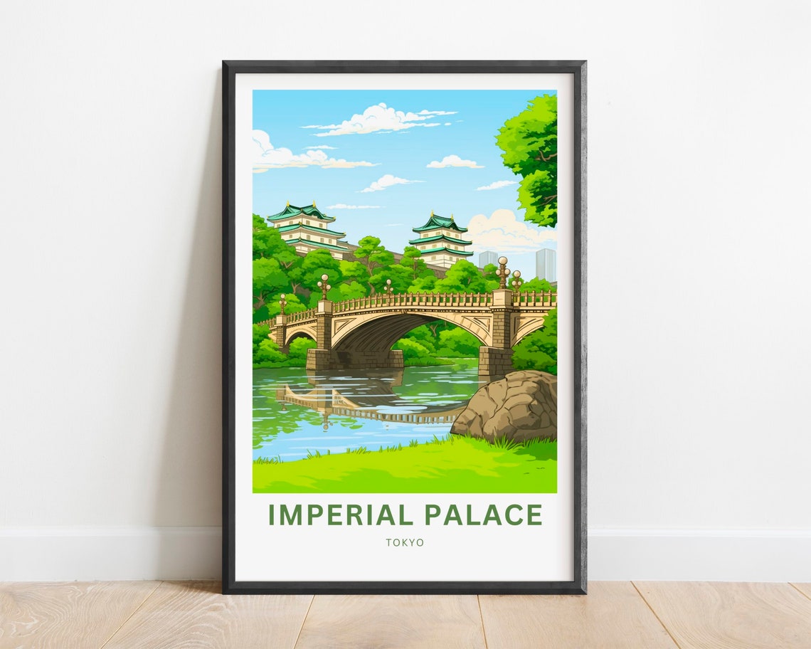 Imperial Palace Tokyo Japan Stone Bridge Over the Moat Poster
