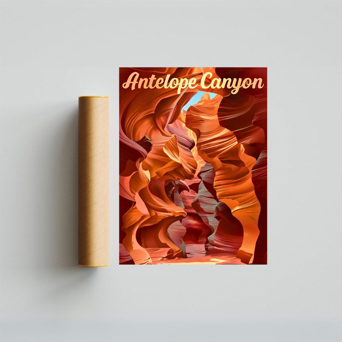 Antelope Canyon Vintage Travel Poster Antelope Canyon Print Arizona Wall Art Framed Present Gift Arizona Present - Image 3
