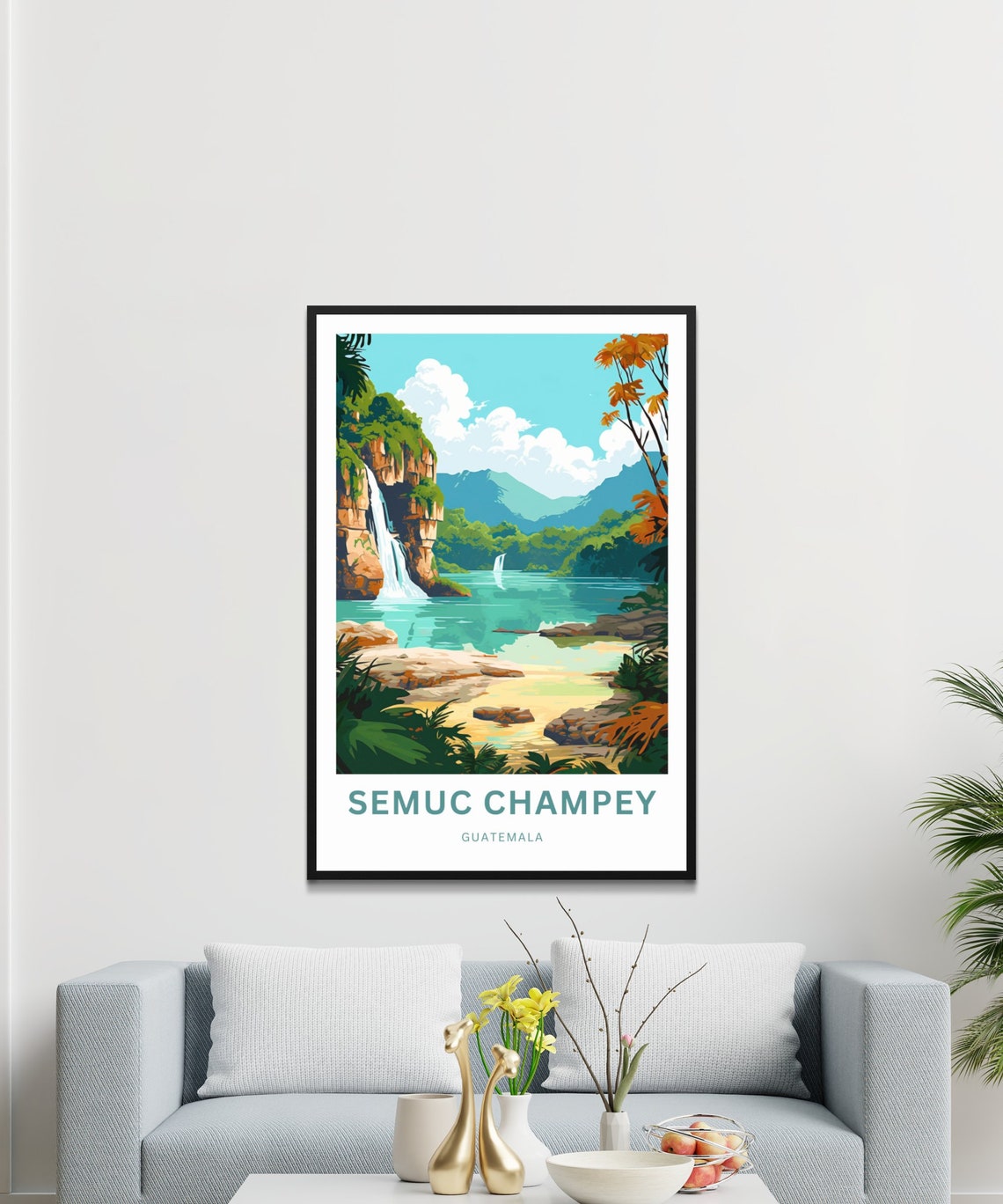 Personalized Semuc Champey Travel Print Semuc Champey Poster Guatemala Wall Art Framed Present Gift Mexico Present - Image 3