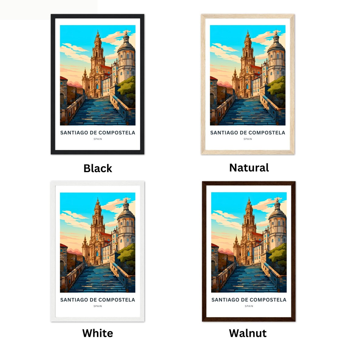Personalized Santiago De Compostela Travel Poster