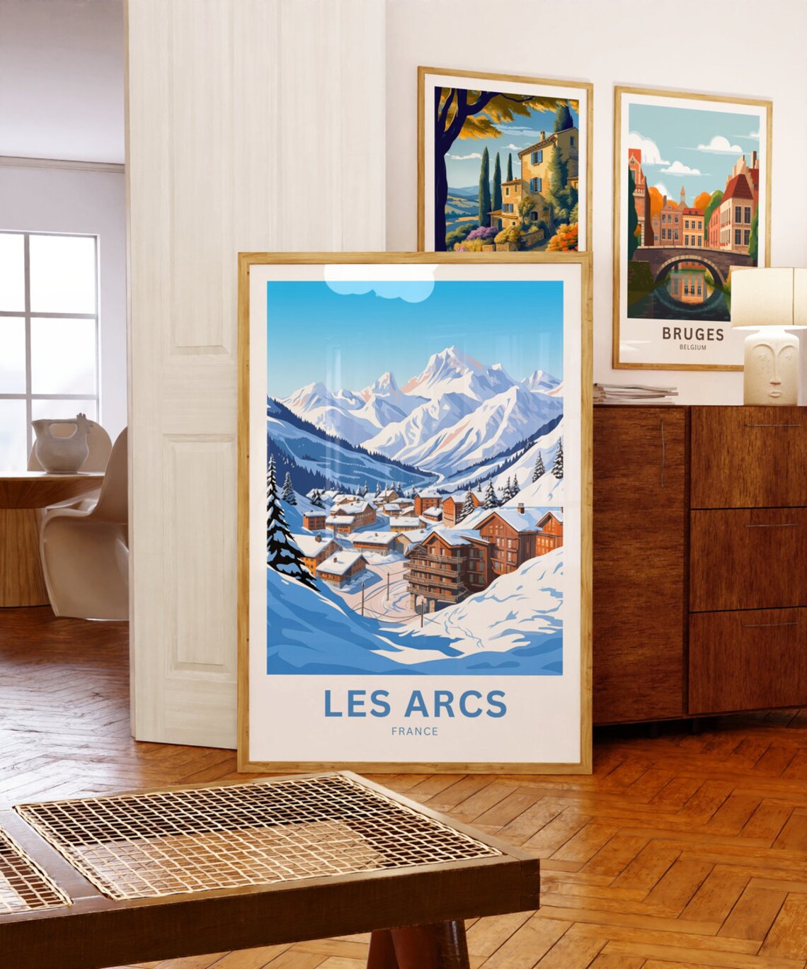 Les Arcs France Snowy Ski Village Alpine Peaks Travel Poster - Image 5
