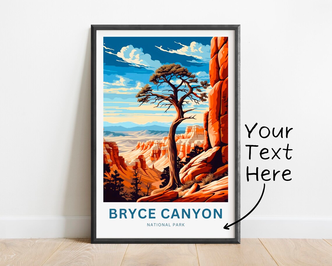 Personalized Bryce Canyon National Park Utah Hoodoos Travel Poster