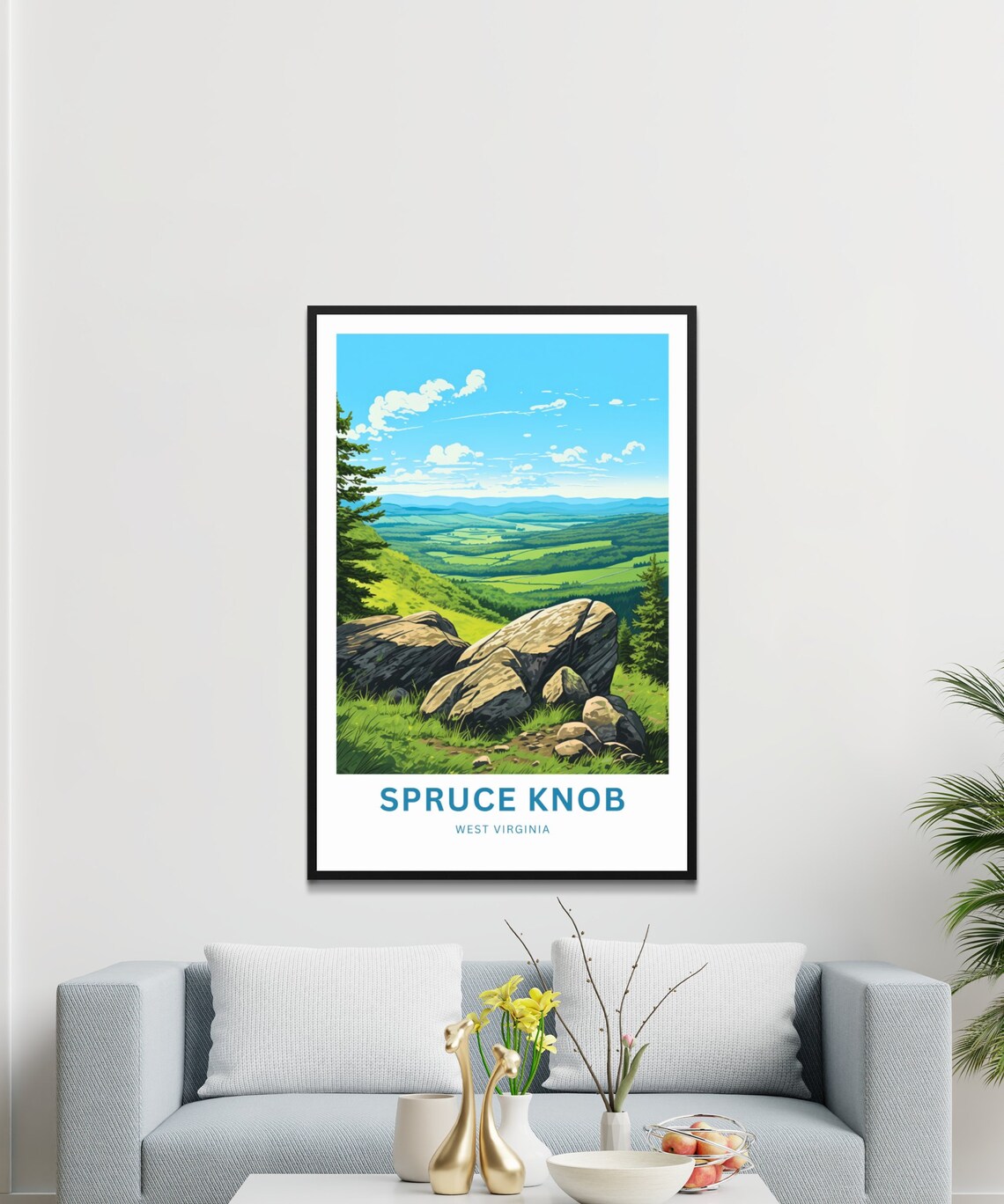 Personalized Spruce Knob West Virginia Summit View Travel Poster - Image 3