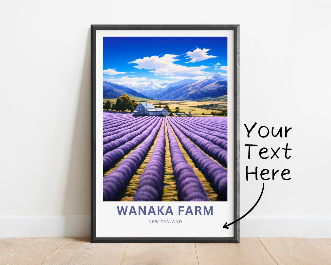 Personalized Wanaka Farm New Zealand Lavender Fields Gift Poster