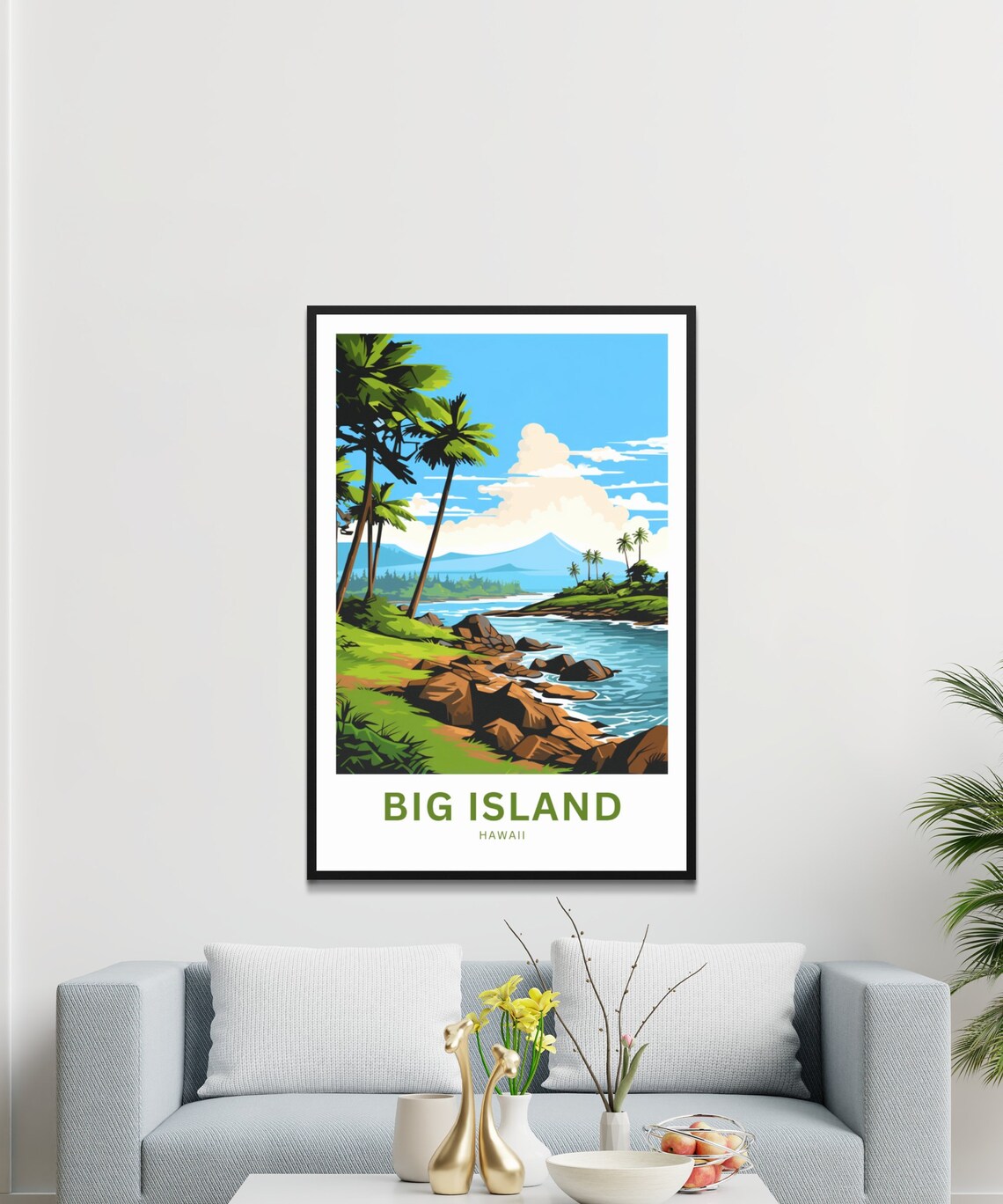 Personalized Big Island Hawaii Rocky Coast Custom Travel Poster - Image 3