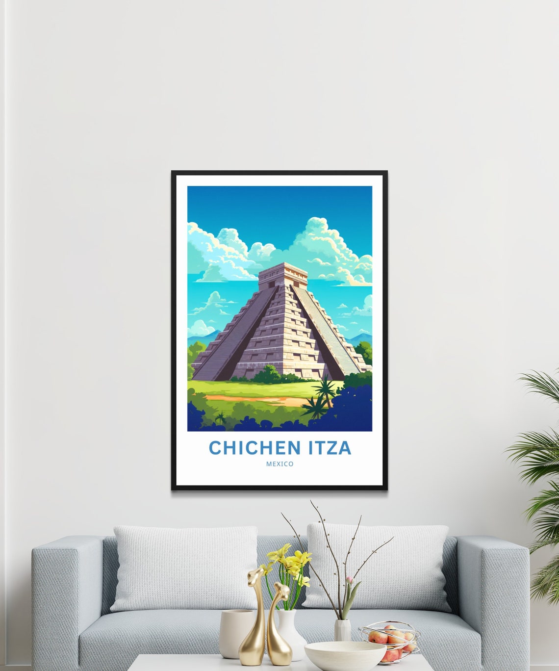 Personalized Chichen Itza Travel Print Chichen Itza Poster Mexico Wall Art Framed Present Gift Mexico Present - Image 3