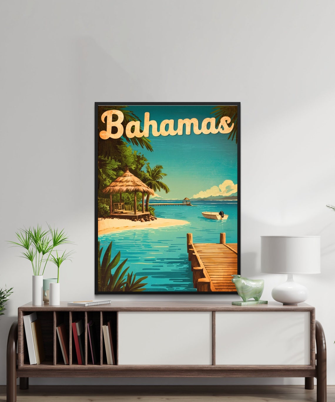 Bahamas Vintage Travel Poster Bahamas Print Caribbean Wall Art Framed Gift Caribbean Present - Image 3