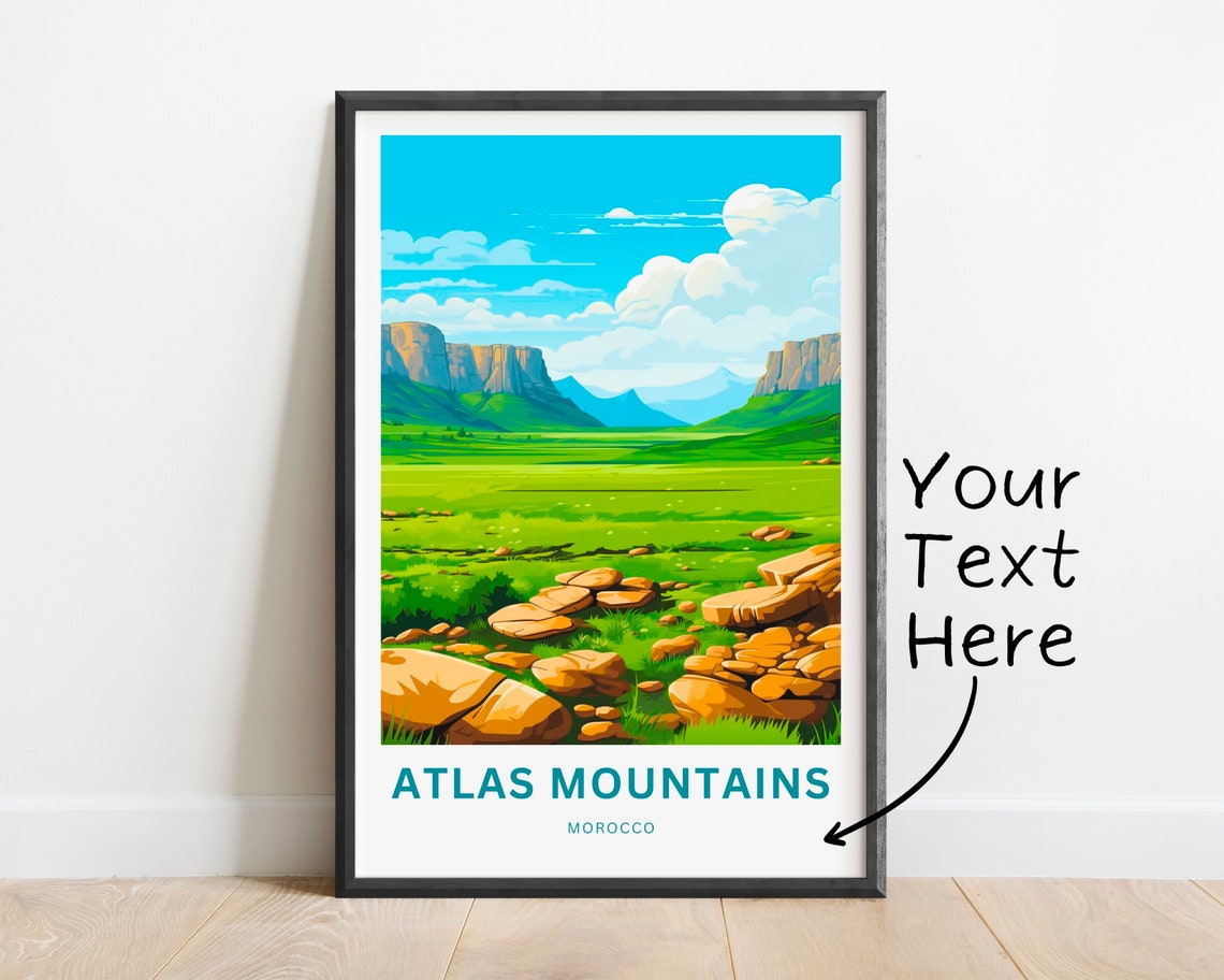 Atlas Mountains Morocco Rocky Valley Cliffs Personalized Art Poster