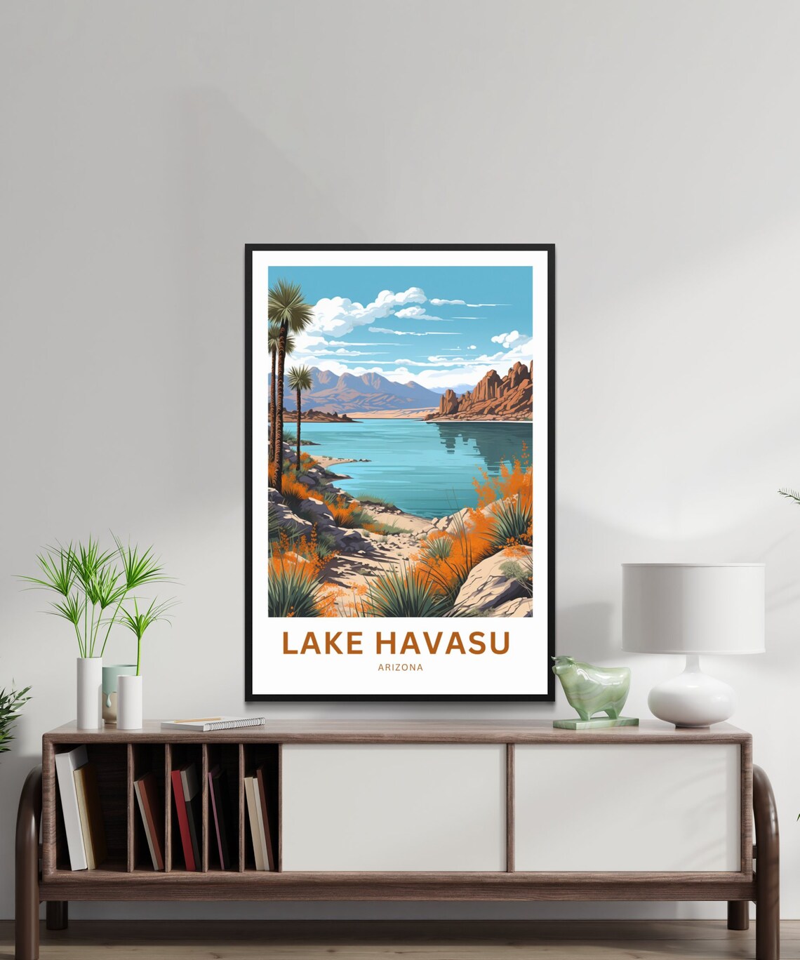Lake Havasu Arizona Desert Lake Palms Red Rocks Scenic Poster - Image 2