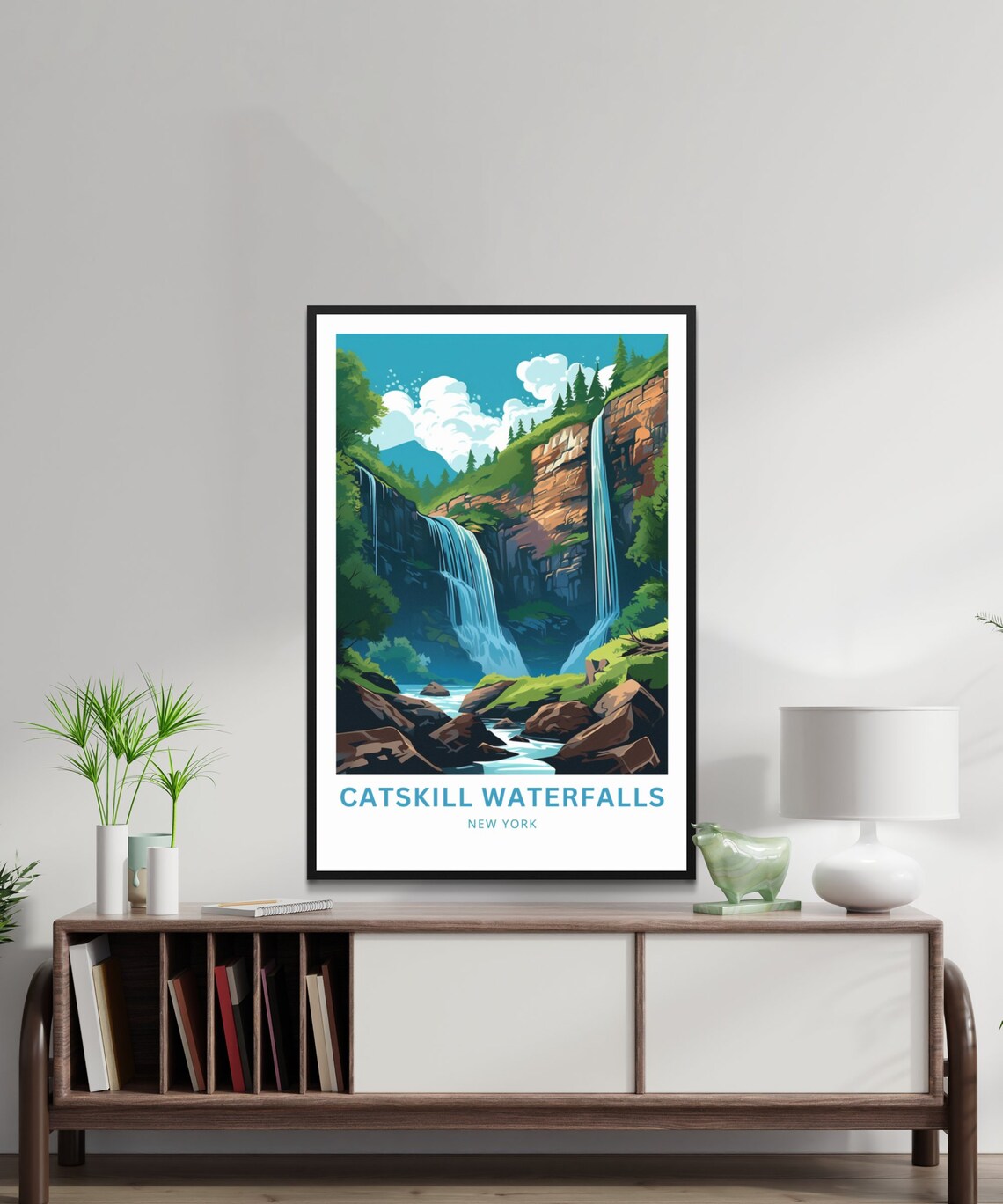 Catskill Waterfalls Travel Poster, New York Wall Art - Image 2