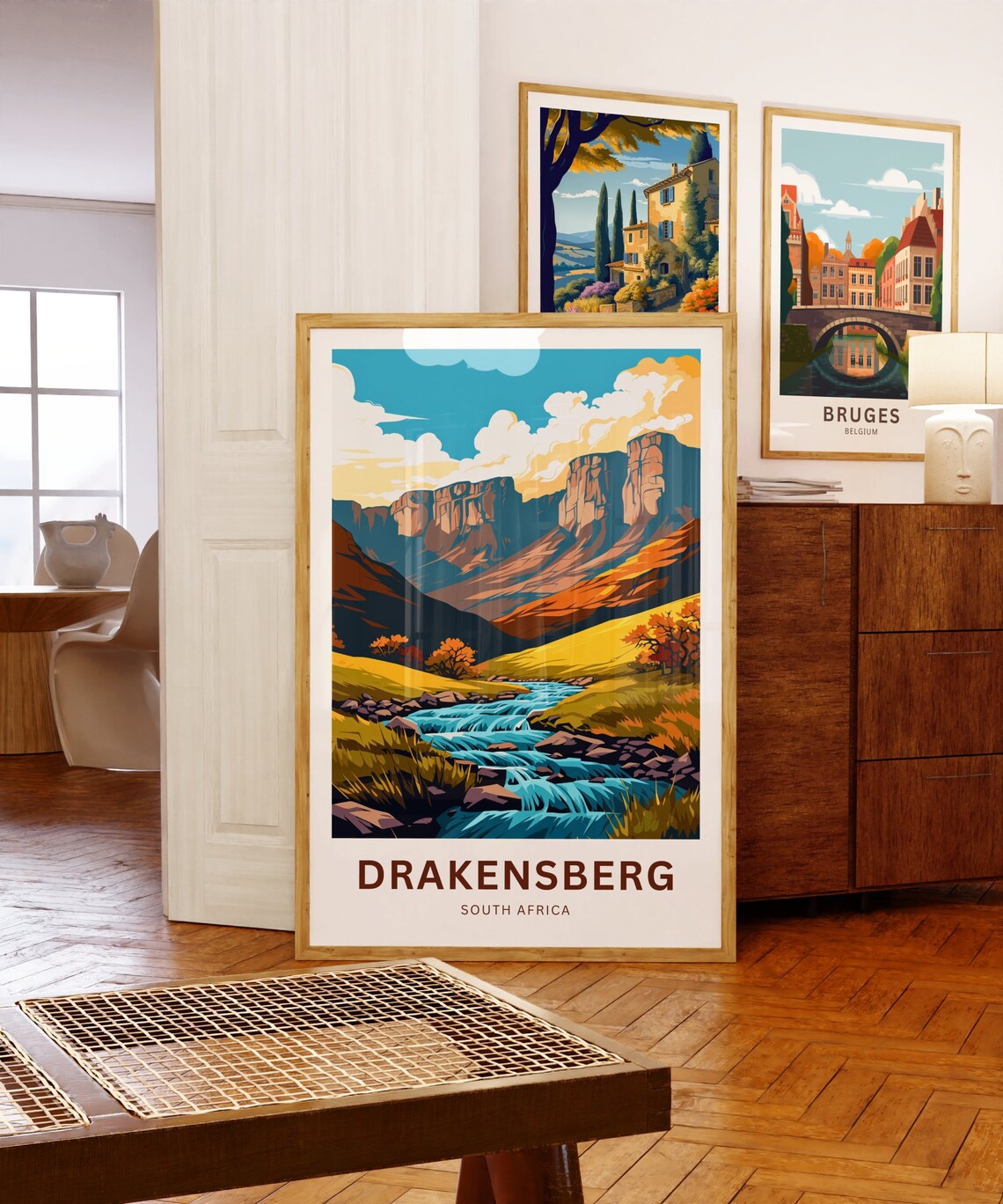 Drakensberg South Africa River Canyon Cliffs Travel Art Poster - Image 5