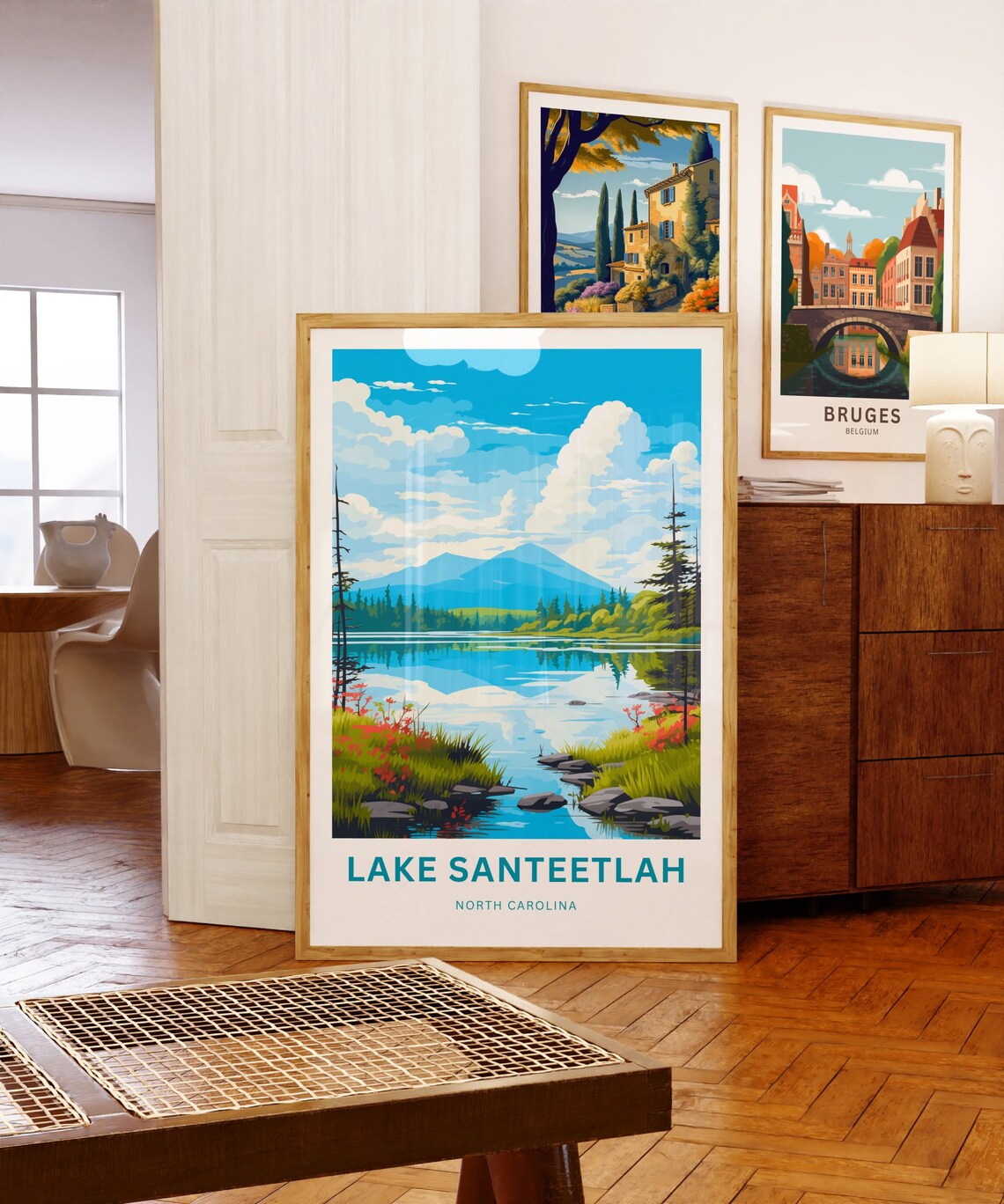 Lake Santeetlah North Carolina Mountain Personalized Travel Poster - Image 5