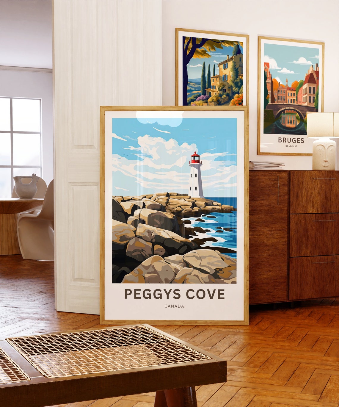 Peggys Cove Canada Lighthouse Rocky Shore Personalized Travel Poster - Image 5