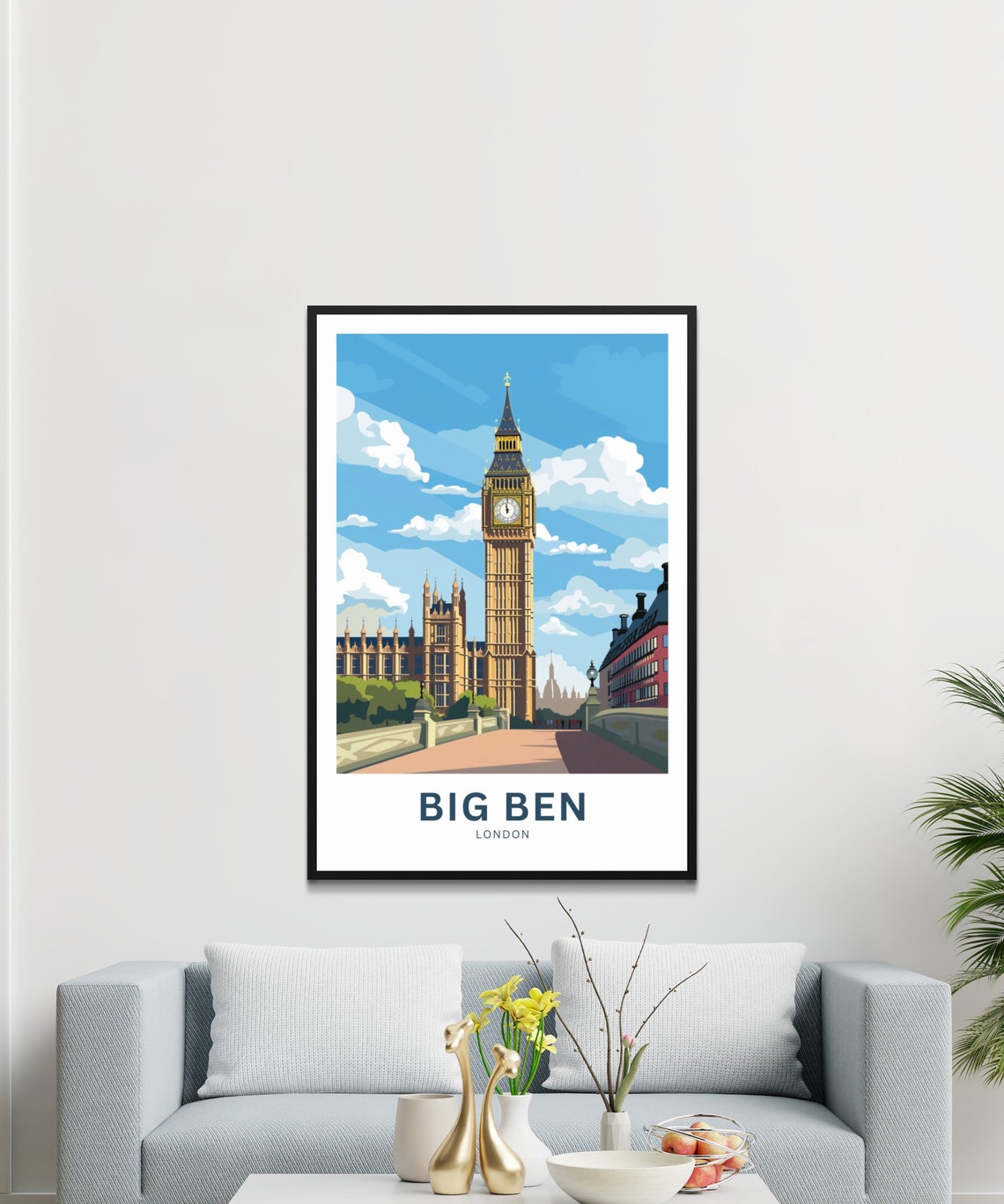 Big Ben Bridge Street View London Landmark England Travel Poster - Image 3