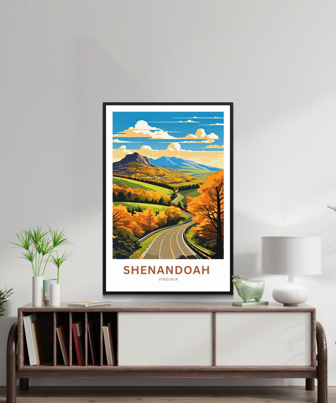 Shenandoah Virginia Autumn Mountain Road Fall Colors Travel Poster - Image 2