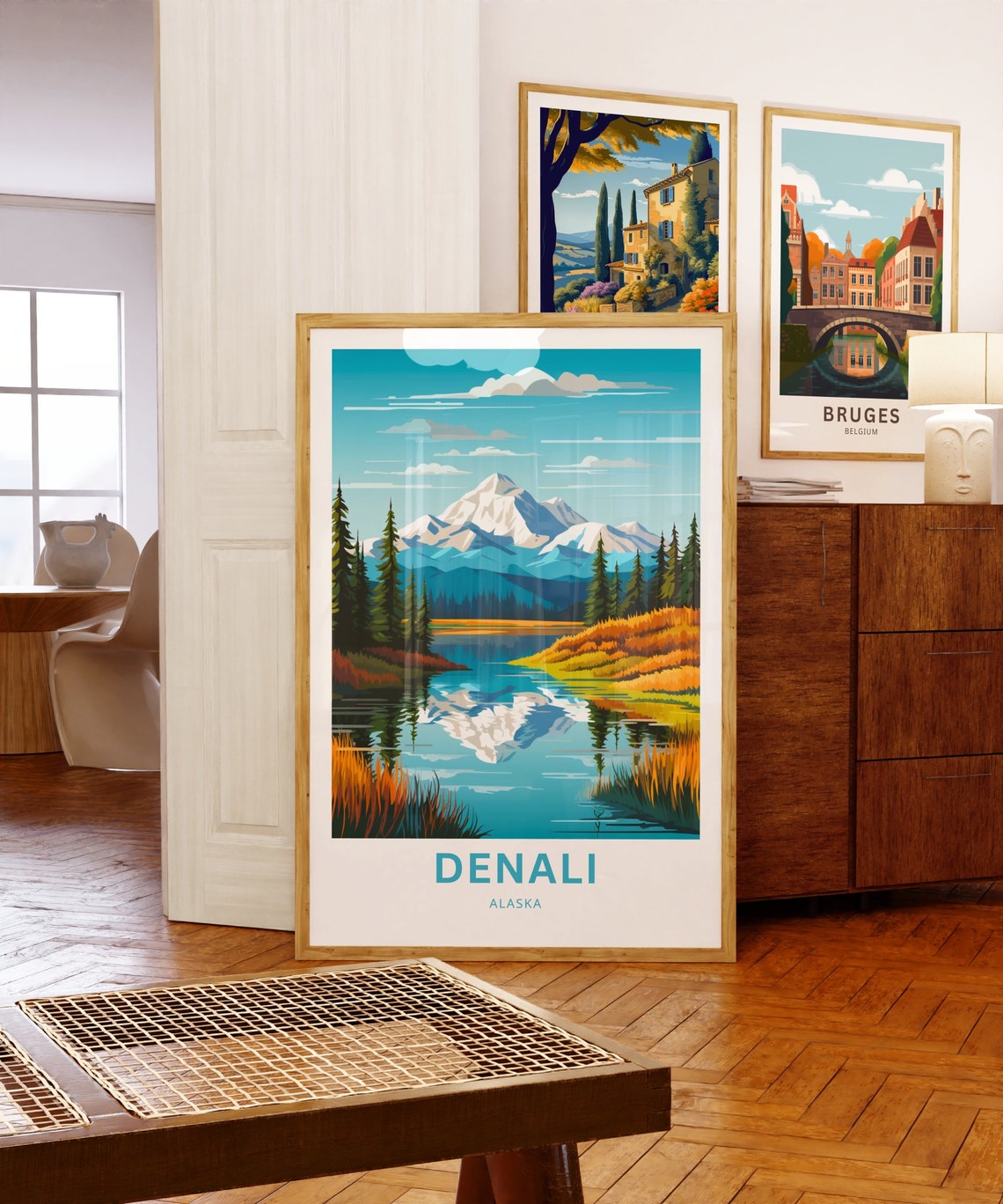 Denali Alaska Snowcapped Mountain Reflection Over Lake Poster - Image 5