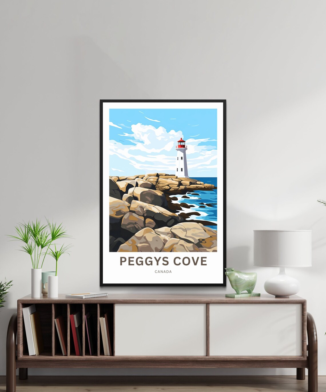 Peggys Cove Canada Lighthouse Rocky Shore Vintage Travel Poster - Image 2