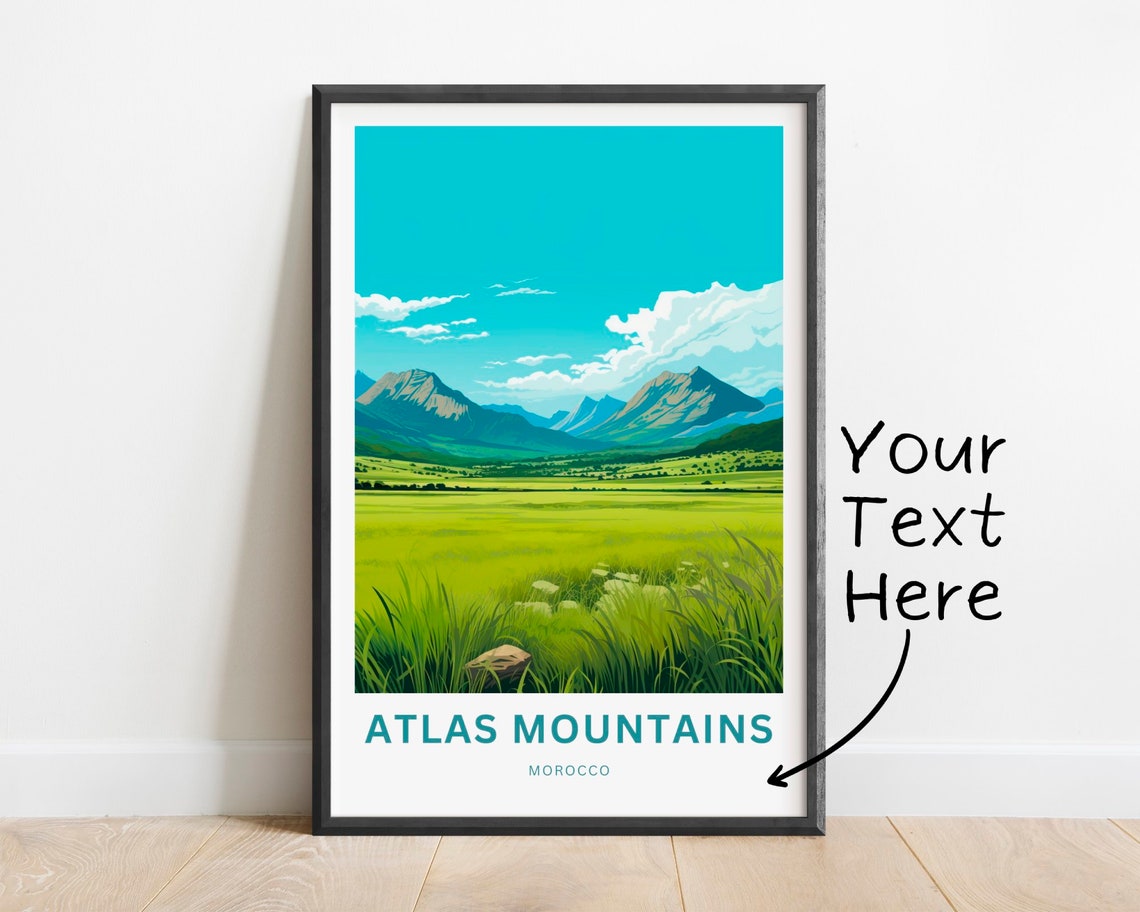 Atlas Mountains Morocco Green Valley Meadow Personalized Art Poster