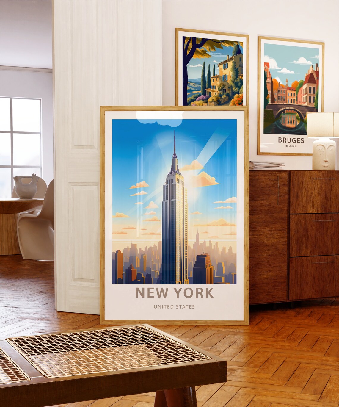 New York City Empire State Building Skyline Retro Travel Poster - Image 5