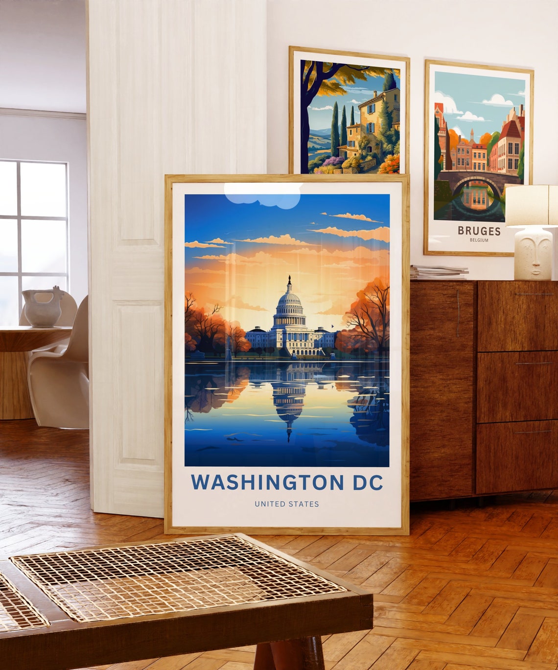 Washington DC US Capitol Reflection Personalized Travel Poster - Image 5
