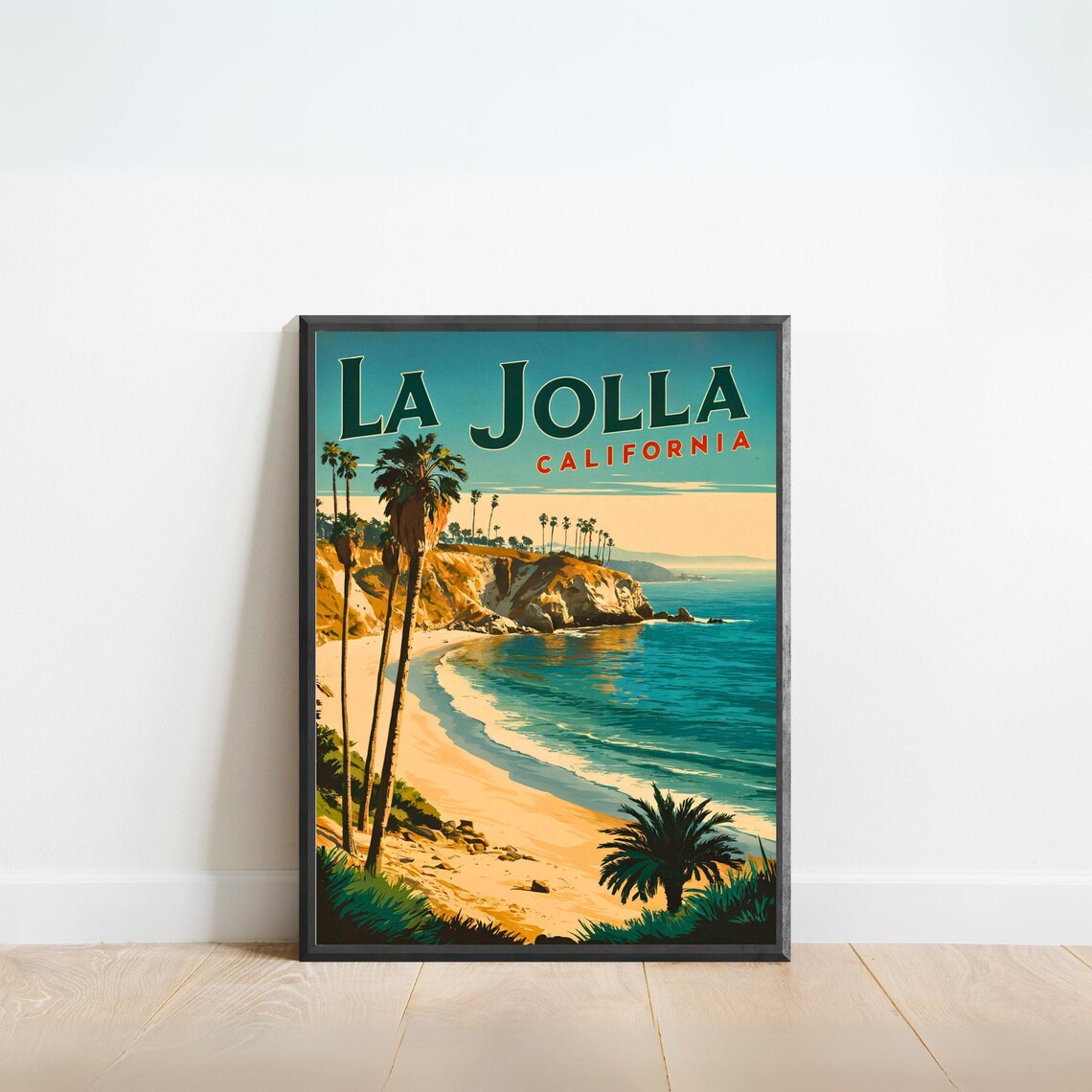 La Jolla Cove Vintage Travel Poster, California Art Print
