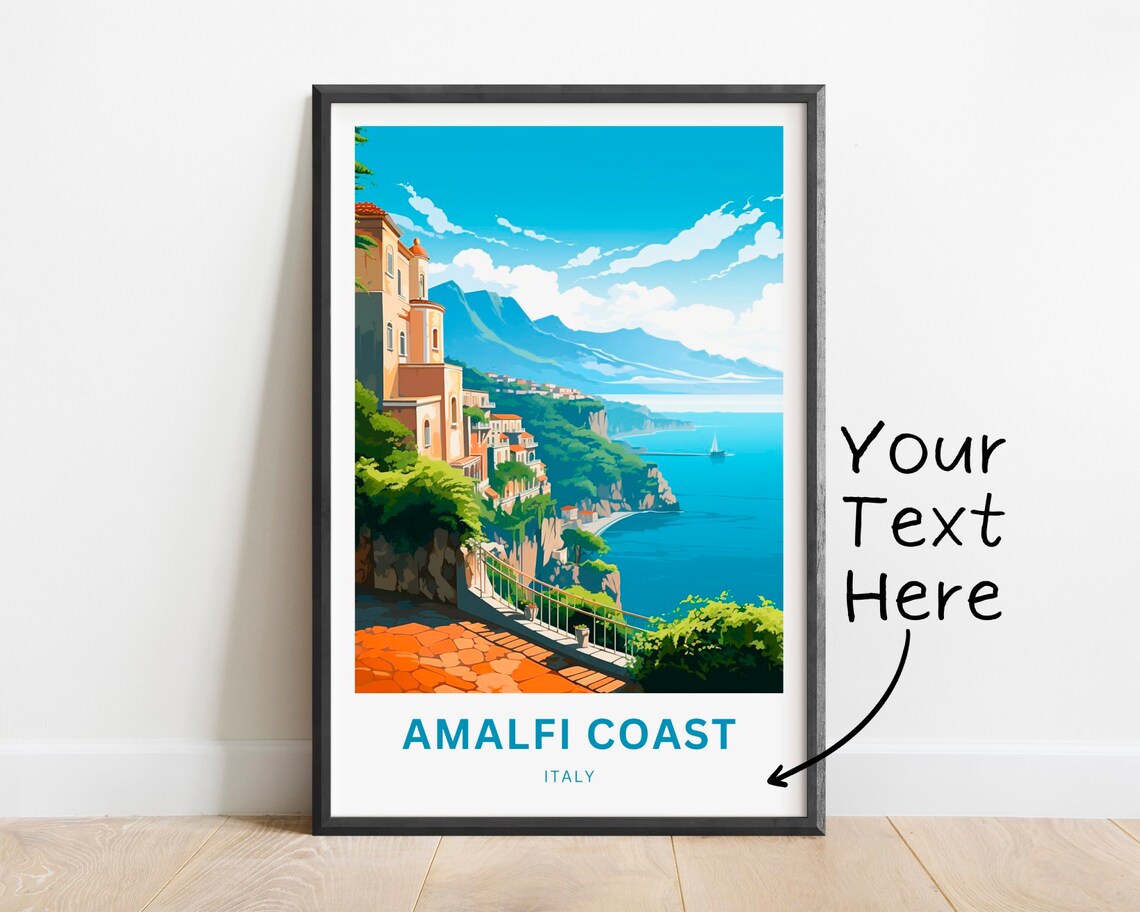 Amalfi Coast Italy Scenic Terrace View Of The Mediterranean Sea Poster