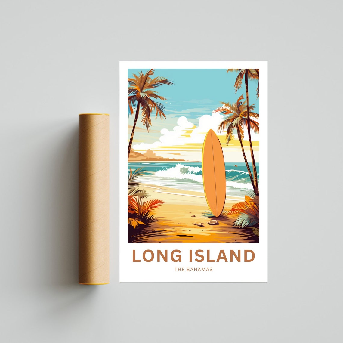Long Island Travel Print Long Island Poster Bahamas Wall Art Framed Present Gift Bahamas Present - Image 4