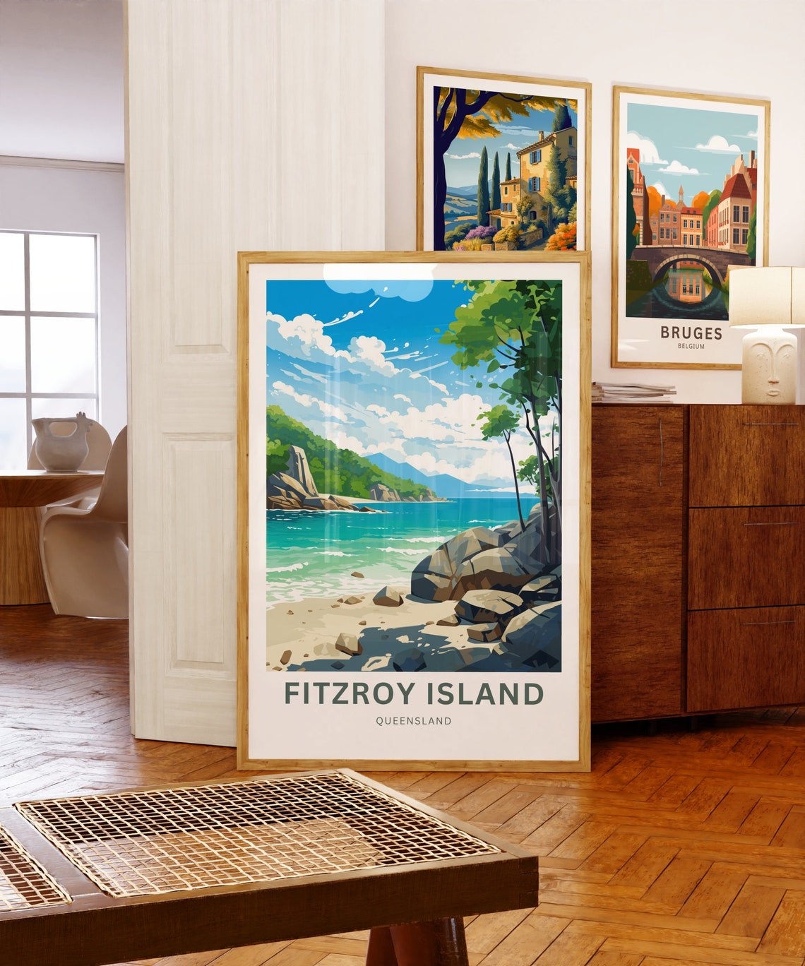 Personalized Fitzroy Island Queensland Rocky Beach Travel Poster - Image 5