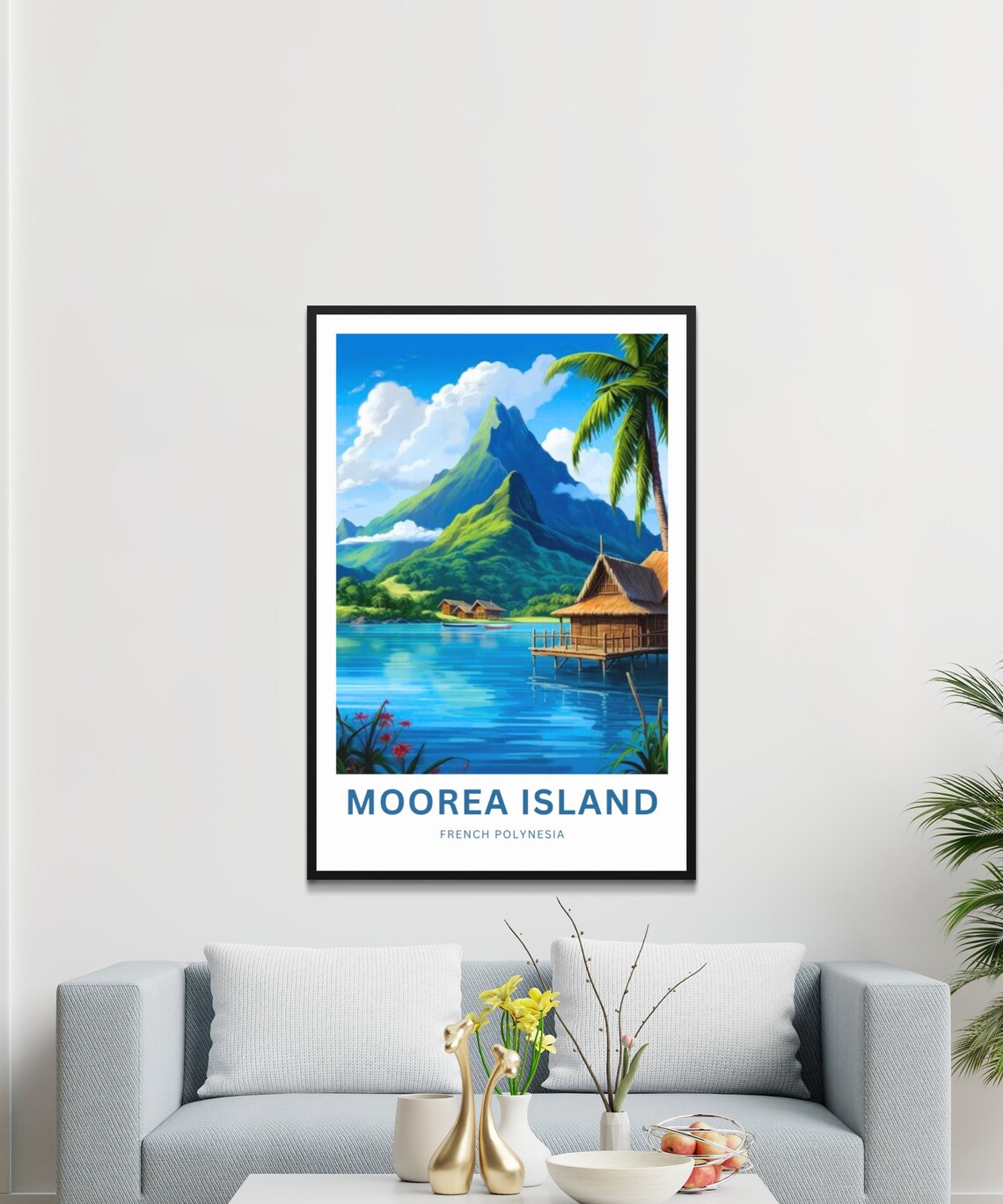 Personalized Moorea Island Travel Poster, French Polynesia - Image 3