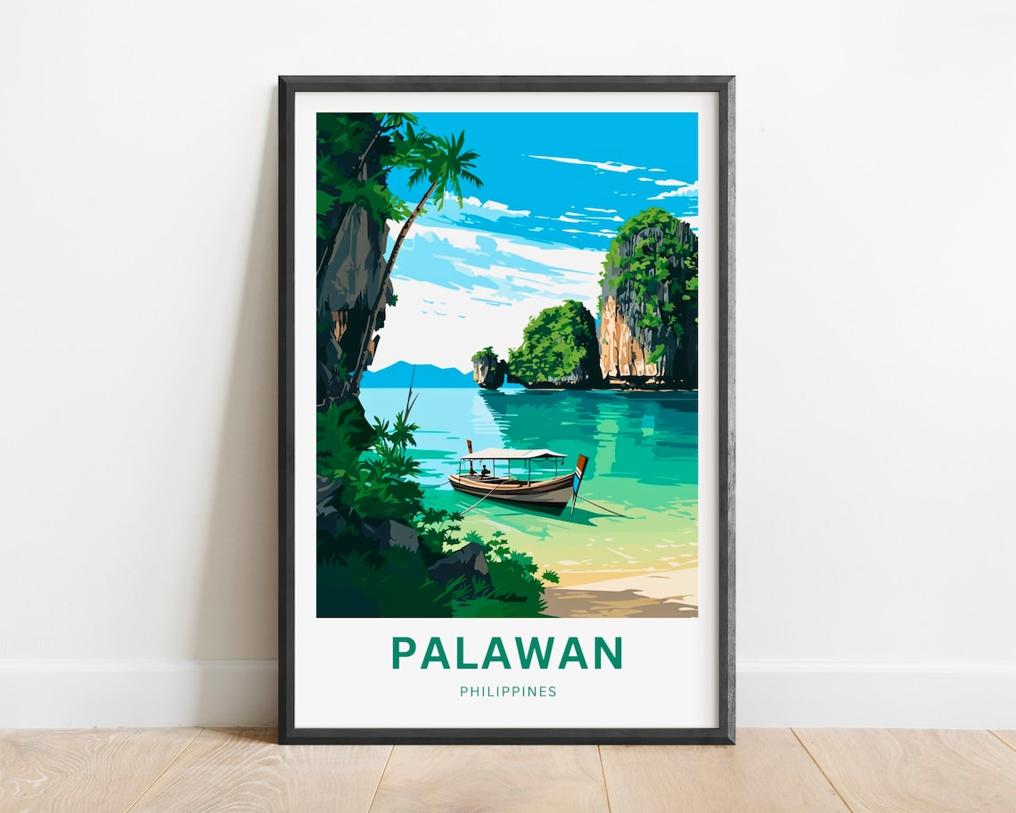 Palawan Travel Poster, Philippines Place Print