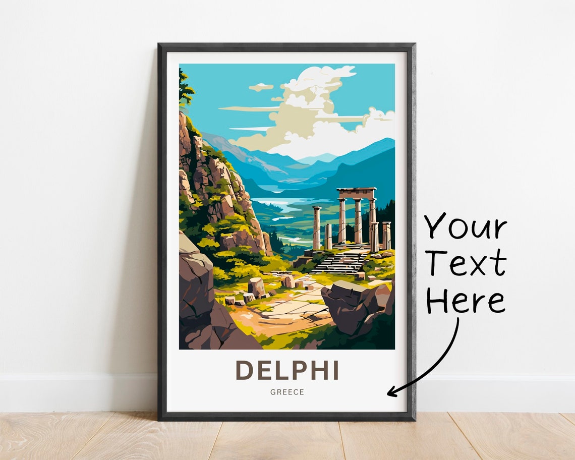 Delphi Greece Ancient Temple Ruins Personalized Travel Poster
