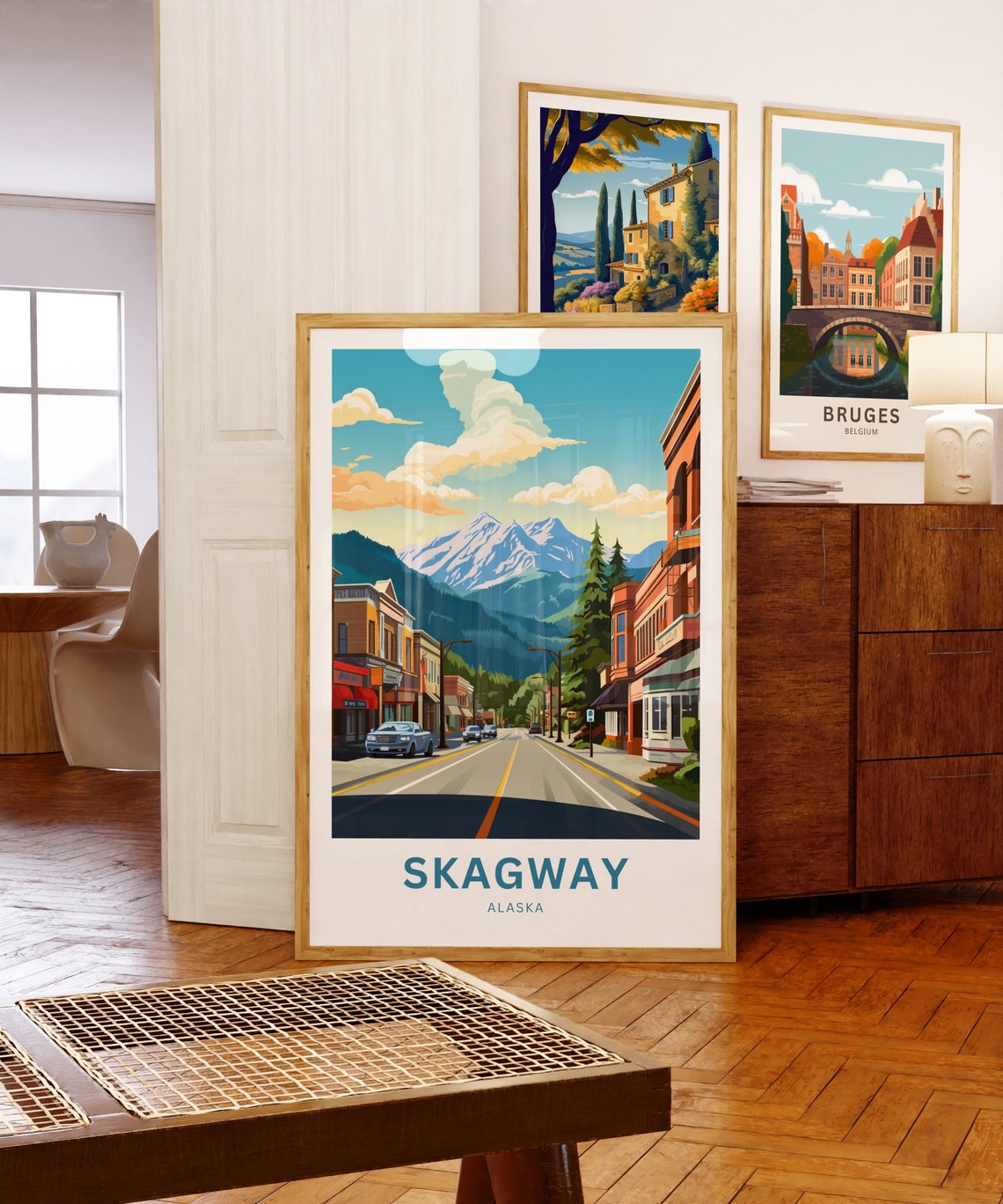 Skagway Alaska Main Street Gold Rush Era Mountains View Poster - Image 5